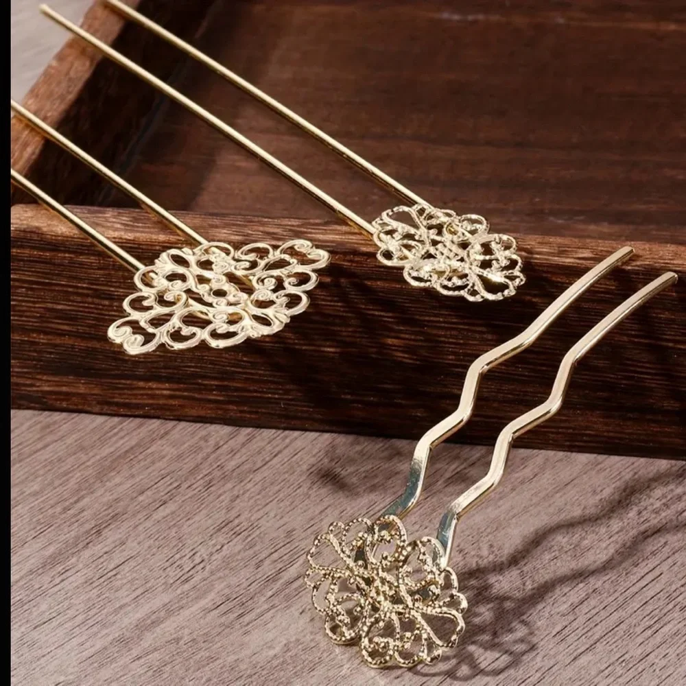 Elegant Gold Hair Sticks - Picture 2 of 5